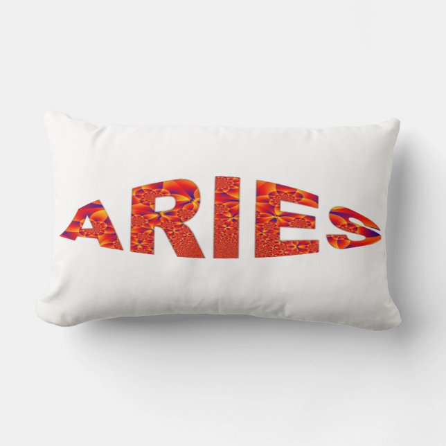 Aries - Firey Orange Gult Blue Lumbarkudde (Framsida)