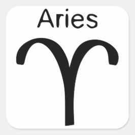 Aries Fyrkantigt Klistermärke