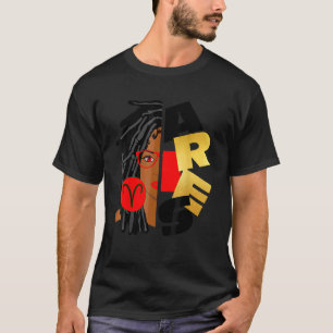 Aries Girl Afro Locs Girl Zodiac Signs Birthday 2 T Shirt