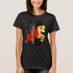 Aries Girl Afro Locs Girl Zodiac Signs Birthday T Shirt