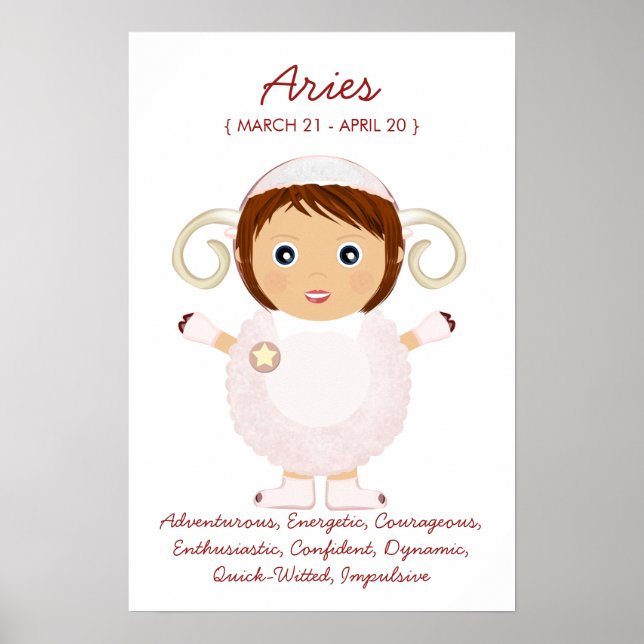 Aries - Girl Horoscope Poster (Framsidan)