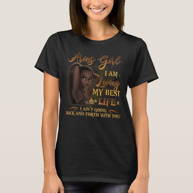 Aries Girl Lives Zodiac Black Women T Shirt (Framsida)