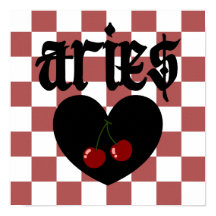 Åries Gothic Aesthetic Checkered Cherry Art