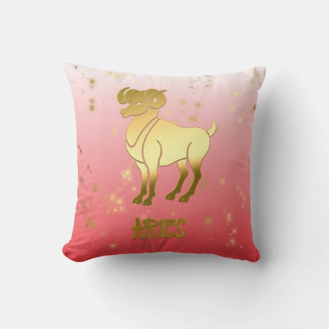 Aries Guld Ombre Astrology Horoscope Zodiac-tecken Kudde (Framsida)