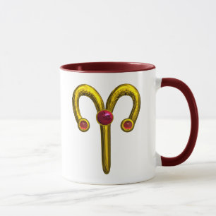 ARIES GULD ZODIAC BIRTHDAY JEWEL MED RAM MUGG