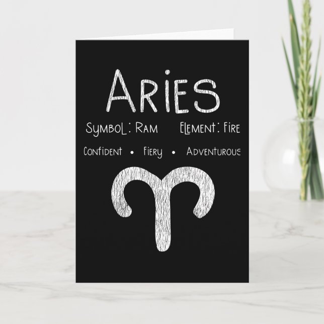 Aries Horoscope Astrology Stjärntecken Birthday Gi Kort (Framsida)
