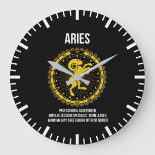 Aries - Horoscope, Funny Zodiac Sign Humor Stor Klocka