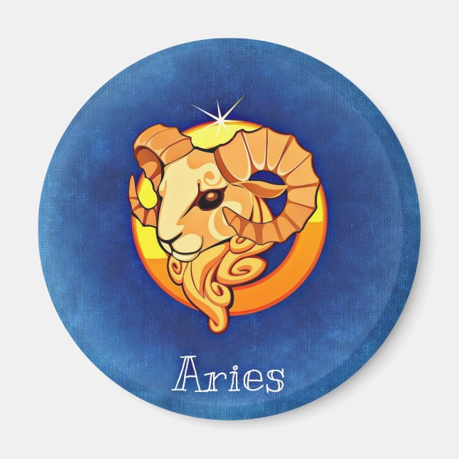 Aries, Horoscope Symbol, Ram Astrology Magnet (Framsidan)