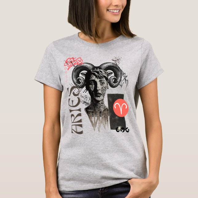 Aries Horoscope Tee Shirt (Framsida)