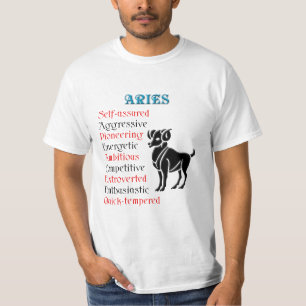 Aries Horoscope Zodiac-tecken Tee Shirt