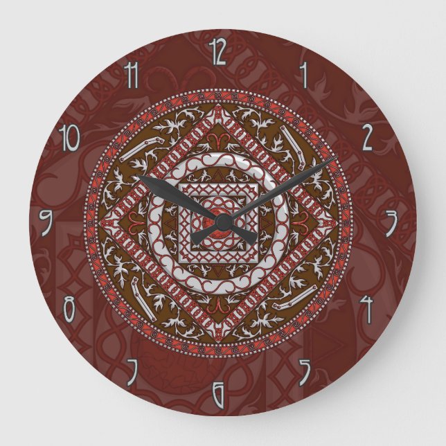 Aries Mandala Clock Stor Klocka (Framsida)