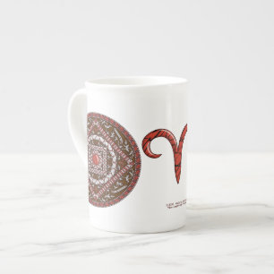 Aries Mandala Specialty Mugg Benporslin Mugg