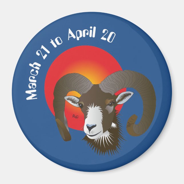 Aries March 21 to April 20 Magnet (Framsidan)