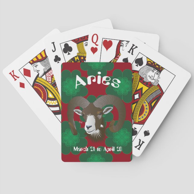 Aries March 21 to April 20 playing cards Casinokort (Baksidan)