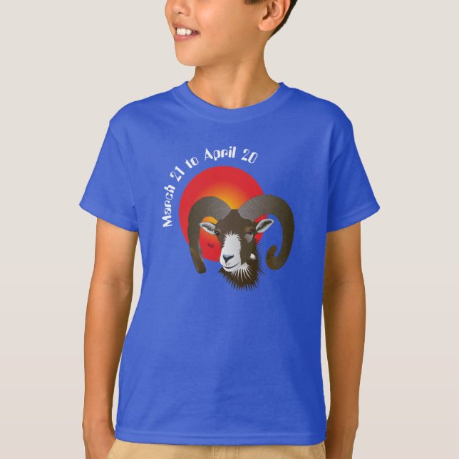Aries March 21 to April 20 Tee Shirt (Framsida)