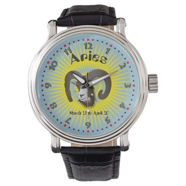 Aries March 21 to April 20 Watch Armbandsur (Framsida)