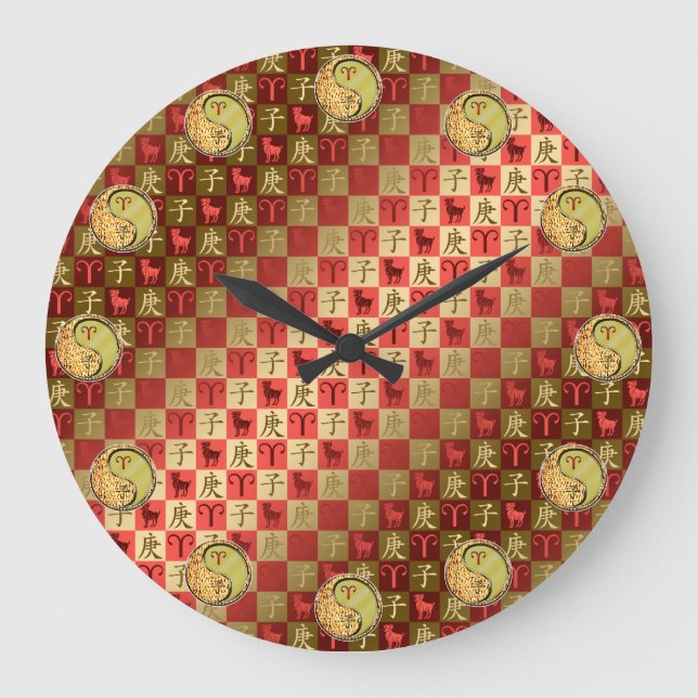 Aries & Metal Rat Stor Klocka (Framsida)