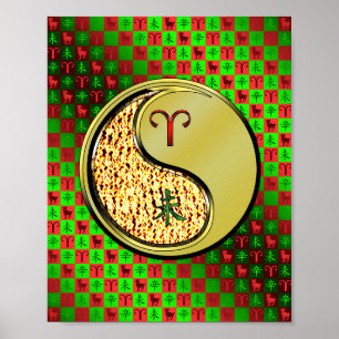 Aries & Metall Goat Poster