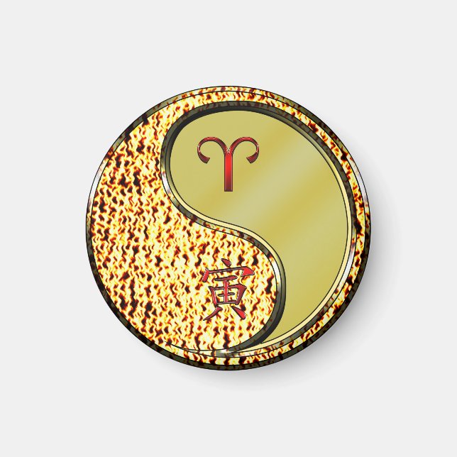 Aries & Metall Tiger Magnet (Framsidan)