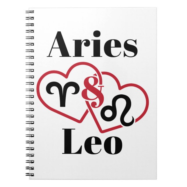 Aries och Leo Par Zodiac Horoscope Anteckningsbok (Framsidan)