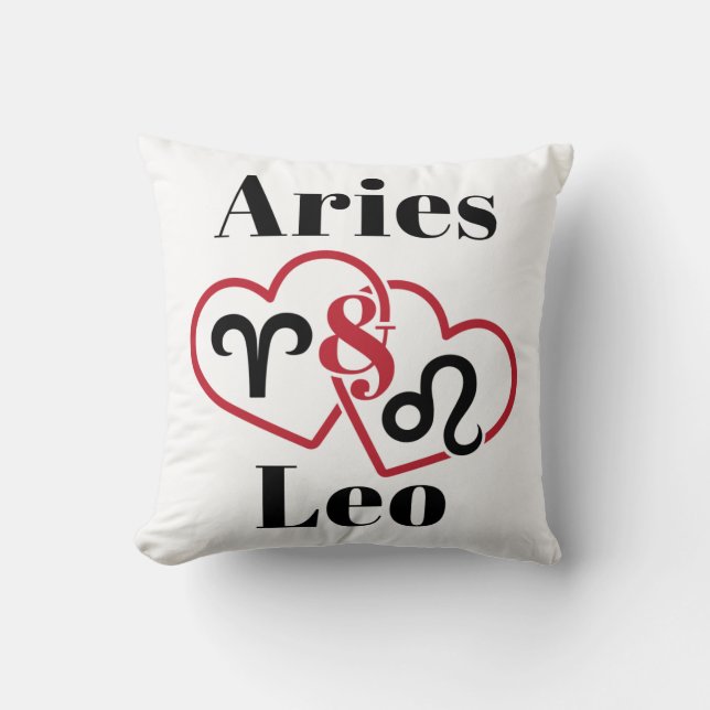 Aries och Leo Par Zodiac Horoscope Kudde (Framsida)