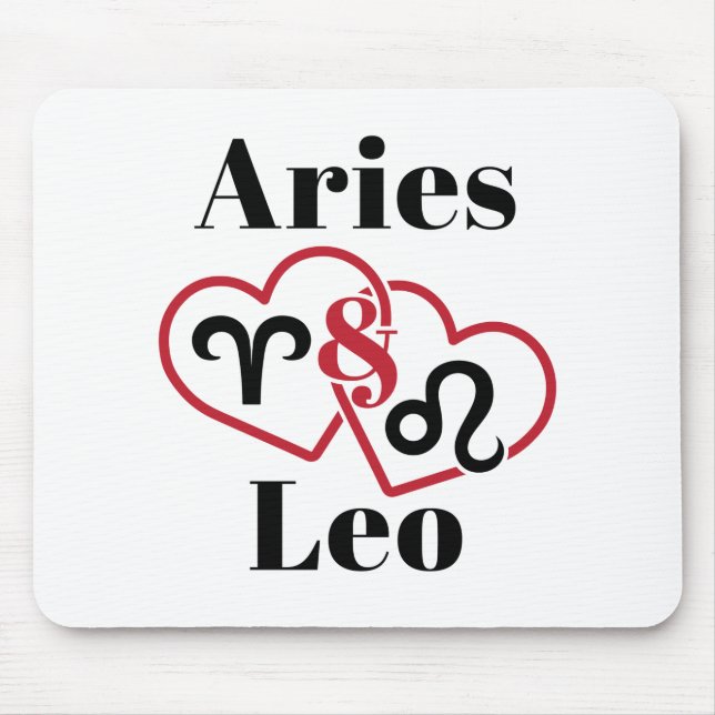 Aries och Leo Par Zodiac Horoscope Musmatta (Framsidan)