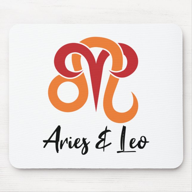 Aries och Leo Zodiac Par Horoscope Musmatta (Framsidan)