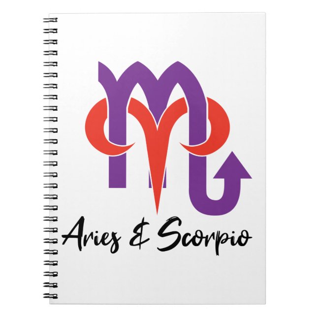 Aries och Scorpio Par Horoscope Zodiac Anteckningsbok (Framsidan)