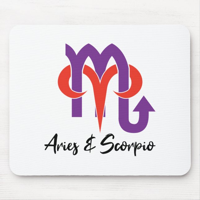 Aries och Scorpio Par Horoscope Zodiac Musmatta (Framsidan)