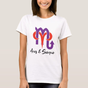 Aries och Scorpio Par Horoscope Zodiac T Shirt