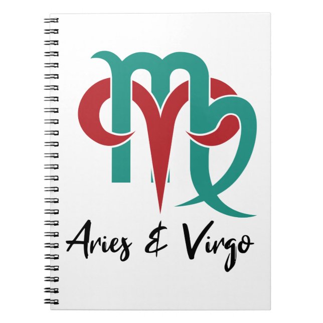 Aries och Våg Zodiac Couple Horoscope Anteckningsbok (Framsidan)
