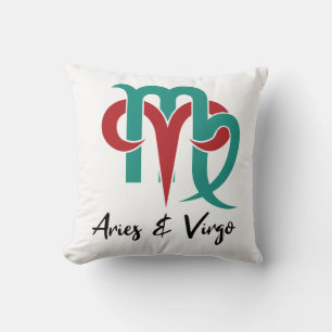 Aries och Våg Zodiac Couple Horoscope Kudde