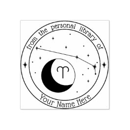 Aries Personlig Zodiac Bok Frimärke Stämpel
