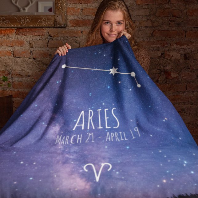 Aries | Personlig Zodiac Constellation Fleecefilt (Skapare uppladdad)