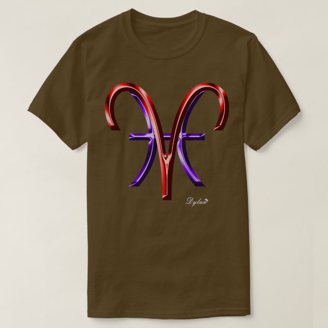 Aries Pisces CMS Zodiac-tecken T Shirt (Design framsida)