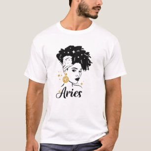 Aries Queen African American Woman Girl March Apri T Shirt