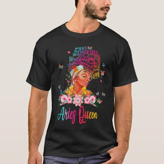 Aries Queen Black Women Persistent Sophisticated B T Shirt (Framsida)