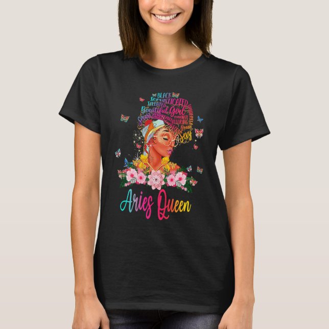 Aries Queen Black Women Persistent Sophisticated B T Shirt (Framsida)