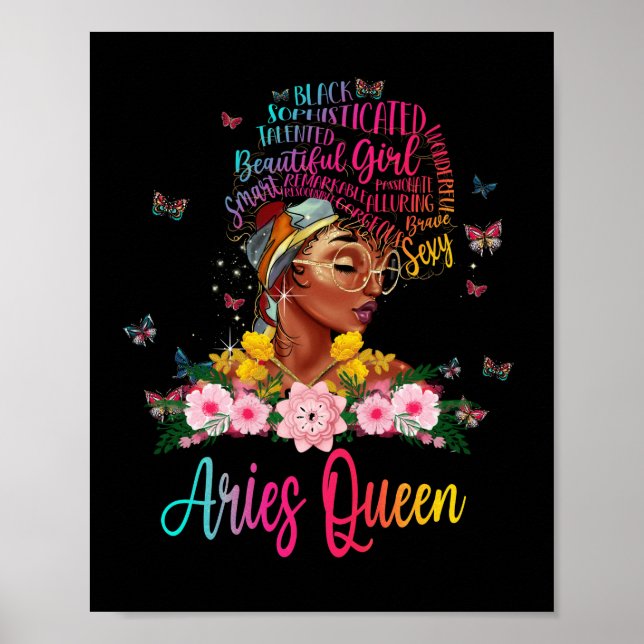 Aries Queen Black Women Persistsistent Vacker Poster (Framsidan)