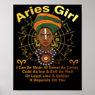 Aries Queen Sweet som Candy Birthday Black Women Poster