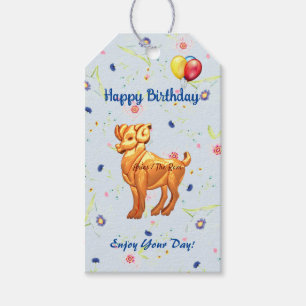 Aries Ram Birthday Presentetikett