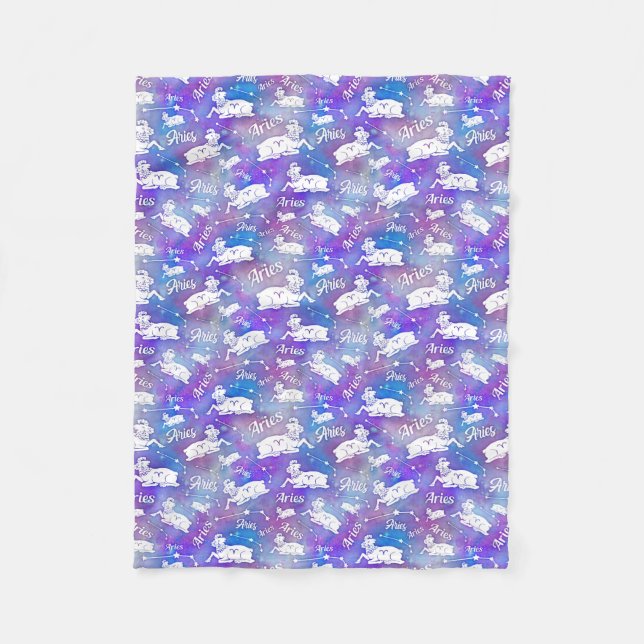 Aries Ram Constellation Stars Birthday Mönster Fleecefilt (Framsidan)