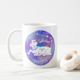 Aries Ram Constellation Stars eget namn födelseda Kaffemugg