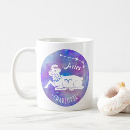 Aries Ram Constellation Stars eget namn födelsedag Kaffemugg