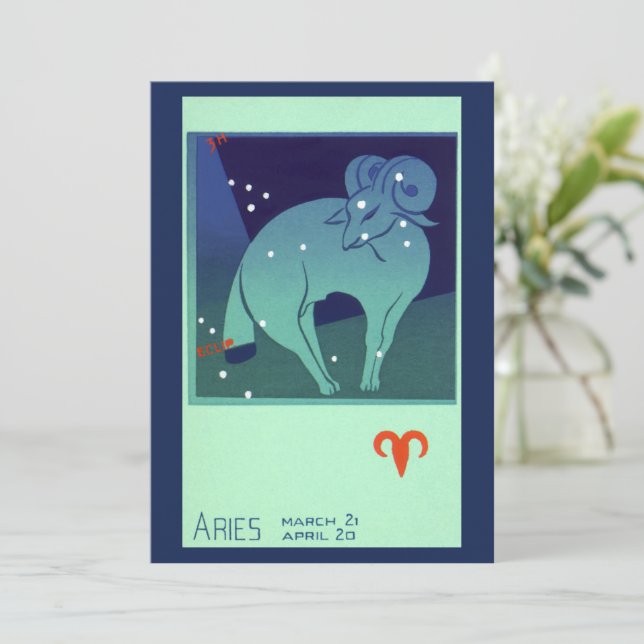 Aries Ram Constellation, Vintage Zodiac Astrology (Stående Fram)