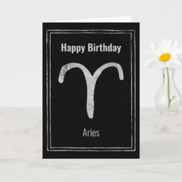 Aries Ram Grattis på födelsedagen silver astrology Kort