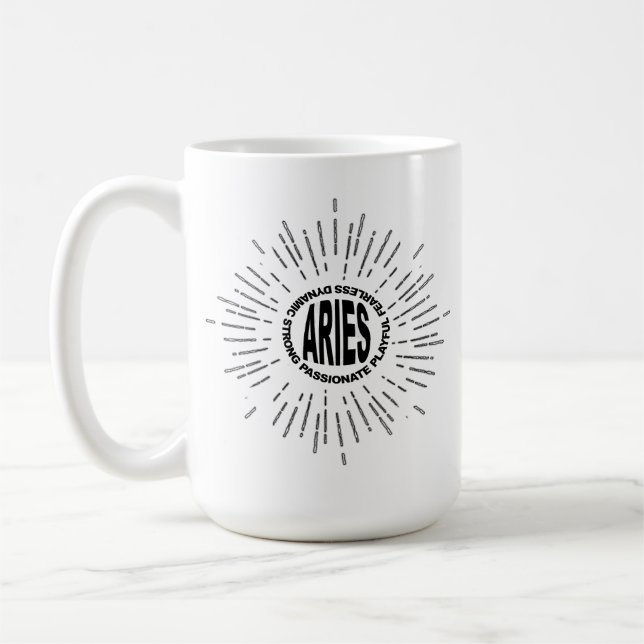 Aries Ram happy March birthday April zodiac sign Kaffemugg (Vänster)