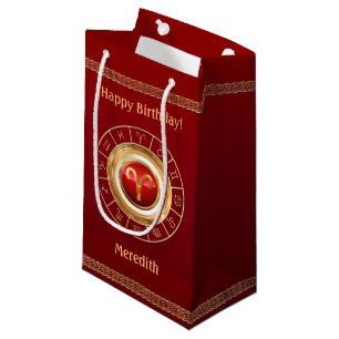 Aries - Ram Horoscope Symbol Small Gift Bag
