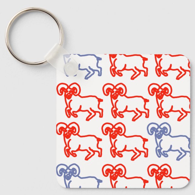 Aries Ram Keychain – Simple Modern Zodiac Nyckelring (Framsida)