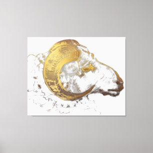 Aries Ram med golden Horns Canvas